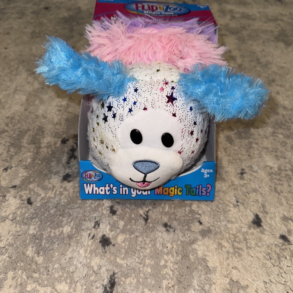 NIB FlipaZoo Magic Tails Rainbow Kitty Flips To Sparkle Puppy Plush Ages 3+ Toy